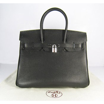 Hermes Birkin 35cm Togo leather Handbags black silver