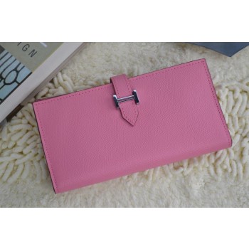 Hermes Calf Leather Wallet H005 H Pink