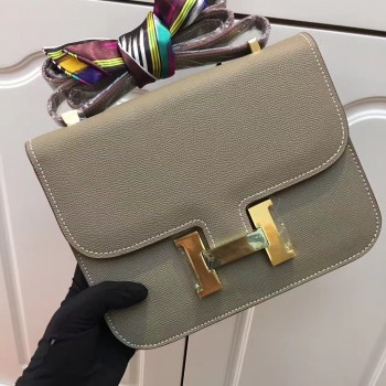 Hermes Constance Bag 23cm Epsom Leather Grey Gold