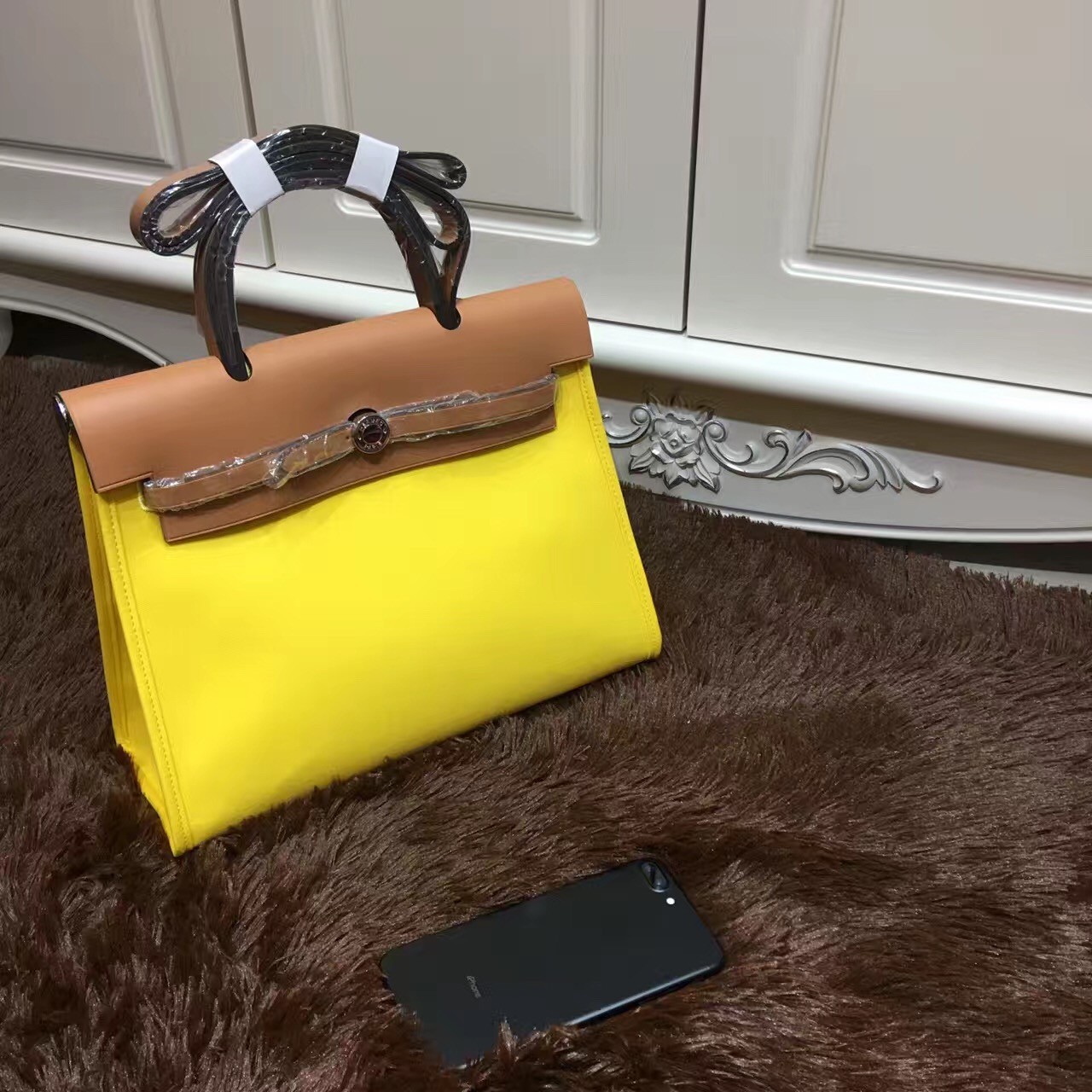 hermes herbag yellow