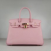 Hermes Birkin 30cm Togo leather Handbags pink golden