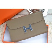 Hermes H Wallet Grey Silver
