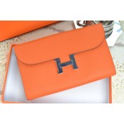 Hermes H Wallet Orange Silver