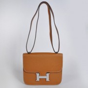 Hermes Constance Bag 23cm Togo Leather Camel Silver