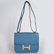 Hermes Constance Bag 23cm Togo Leather Blue Gold