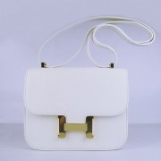 Hermes Constance Bag 23cm Togo Leather White Gold