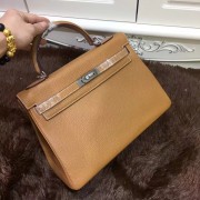 Hermes Kelly 32cm Togo leather handbag brown silver