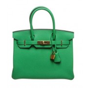 Hermes Birkin 30cm Togo Leather Green Gold