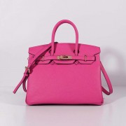 Hermes 30cm Birkin Bag Togo Leather with Strap Rose Tyrien Gold