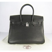 Hermes Birkin 35cm Togo leather Handbags black silver