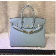 Hermes Birkin 35cm Togo leather Handbags Blue Lin Gold