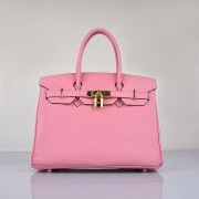 Hermes Birkin 30cm Togo Leather Handbags Cherry Pink Golden