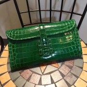 Hermes Jige Clutch 29cm Croco Green