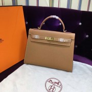 Hermes Kelly 32cm Epsom Leather Handbag brown gold