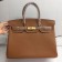 Hermes Birkin 35cm cattle skin vein Handbags light coffee golden