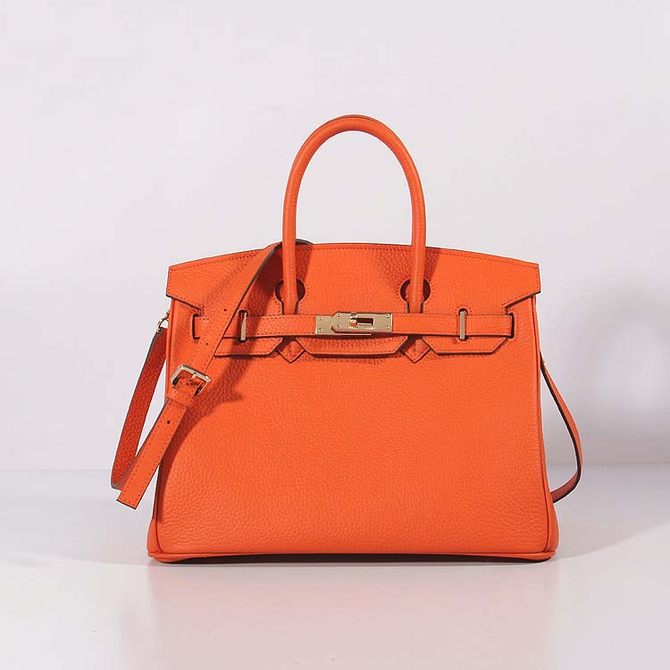 hermes bag strap orange Hermes 30cm Birkin Bag Togo Leather with Strap Orange Gold