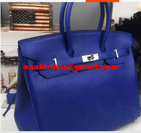 Hermes Birkin 30cm Etain Togo PHW - Lilac Blue London