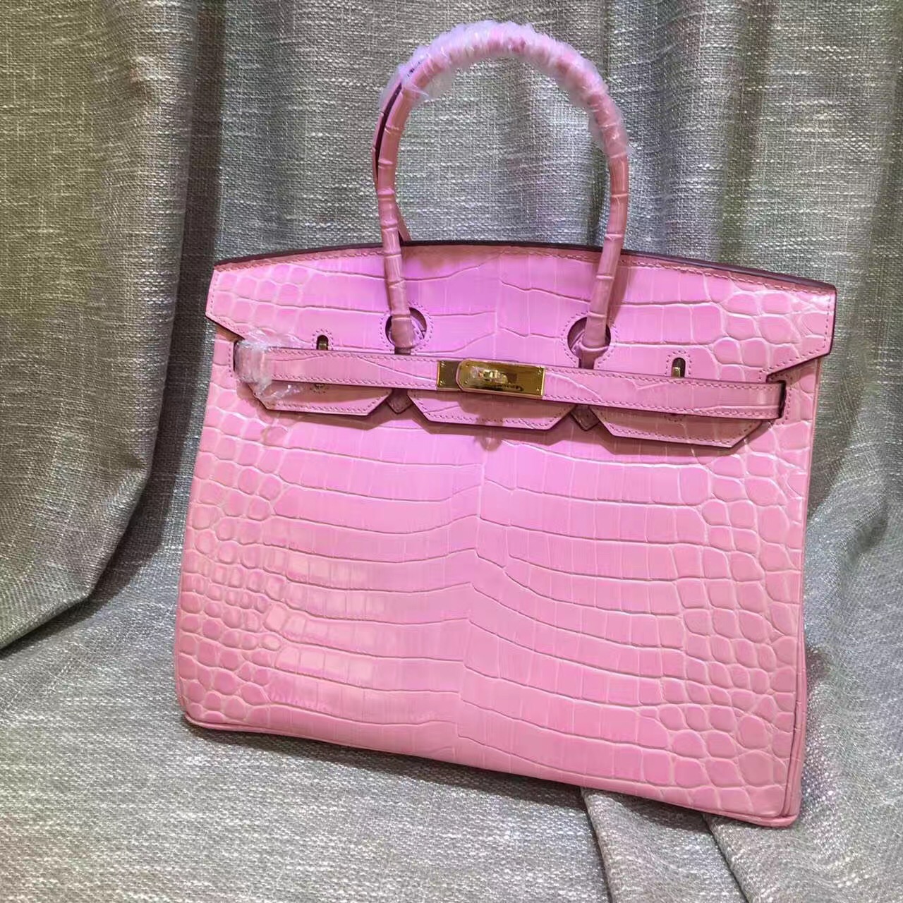 hermes crocodile bag pink