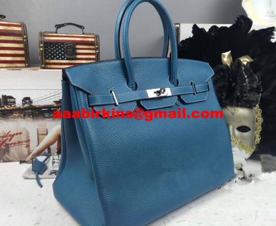 HERMES - ep_vintage luxury Store - Bag – dct - TPM - Militaire - Hermes  Marwari handbag in light blue togo leather and brown leather - Toile - Tote  - Party - Vache - Country - Garden